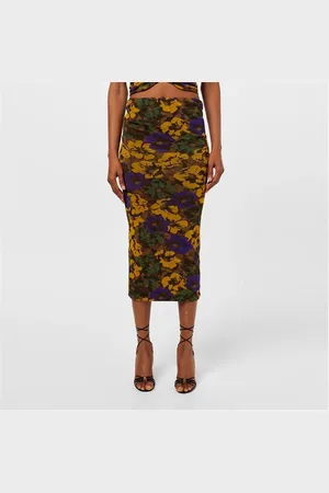 Saint Laurent Floral Print Tulle Dress