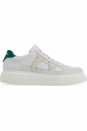 Salvatore Ferragamo Low Cut Sneaker With Gancini Outline