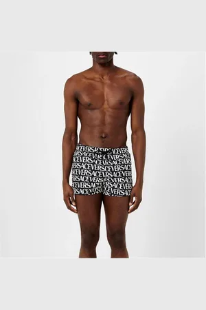 VERSACE Logo Print Swimming Trunks