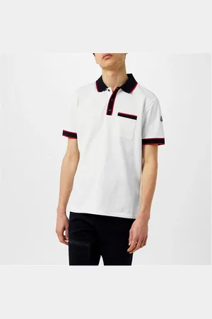 Moncler Striped Logo Polo Shirt