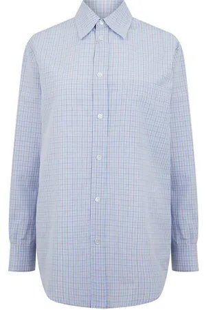 Bottega Veneta Cotton Linen Check Shirt With Bv Embroidery