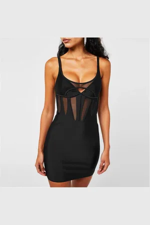 MUGLER Lycra Tulle Mini Dress