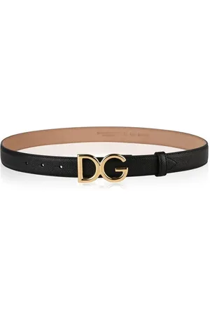 Dolce & Gabbana Logo Grained Leather Belt
