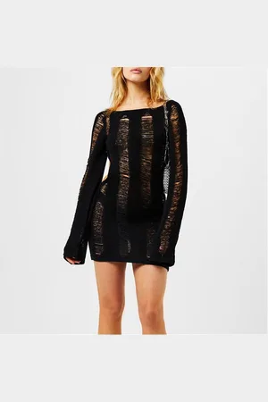 Jaded London Umbra Shredded Mini Dress