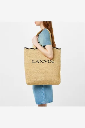 Lanvin Raffia Logo Tote Bag