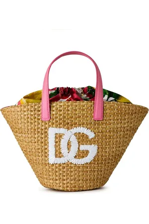 Dolce & Gabbana Logo Straw Bag Juniors