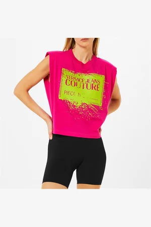 VERSACE Contour Logo Crop Top Womens