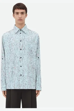 Bottega Veneta Textured Viscose Stripe Shirt