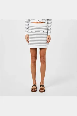 Michael Kors Metallic Striped Stretch Knit Mini Skirt