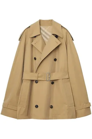 Burberry Short Gabardine Trench Coat.