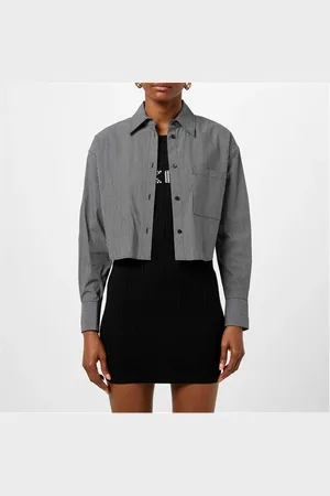 DKNY Cropped Stripe Shirt