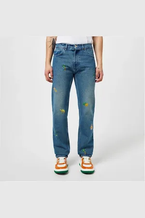 Casablanca Embroidered-Motif Straight-Leg Jeans Mens