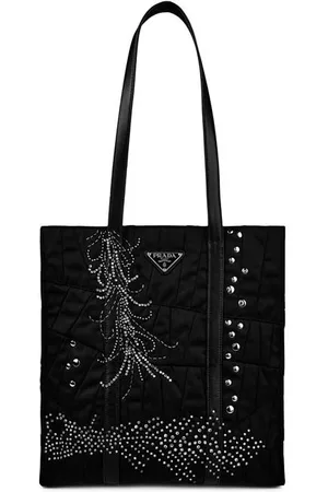 Prada Embroidery Patchwork Tote Bag