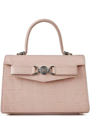 VERSACE Croc-Effect Small Top Handle Bag