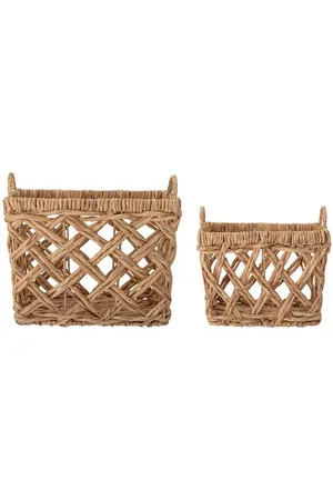 Bloomingville Wicker Water Hyacinth Baskets - Set of 2