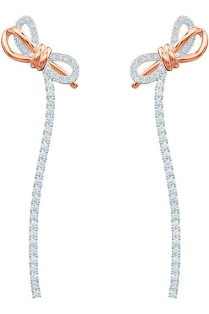 Swarovski Lifelong Bow drop earrings, Bow, White, Mixed metal finish
