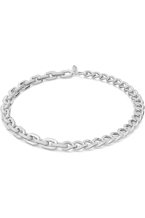 Swarovski Dextera necklace, Mixed links, White, Rhodium plated
