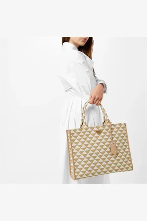 Prada Triangle Jacquard Tote Bag