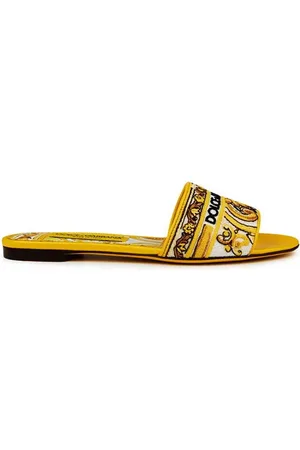 Dolce & Gabbana Embroidered Majolica Logo Sandals