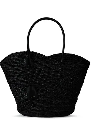 Salvatore Ferragamo Cutout Raffia Tote Bag