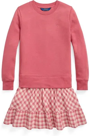 Ralph Lauren Gingham Fleece Sweatshirt Dress