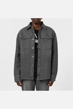 Balmain Monogrammed Jacquard Denim Shirt