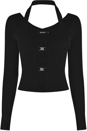 MISBHV Halterneck Ribbed Knit Cardigan