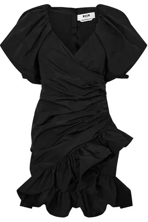 Msgm Puff Sleeve Wrap Dress