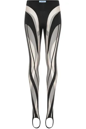 MUGLER Sheer Swirl Leggings