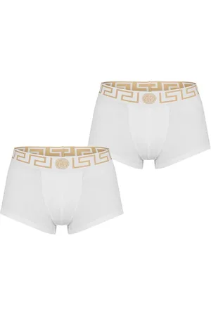 VERSACE Two Pack Greca Waistband Trunks