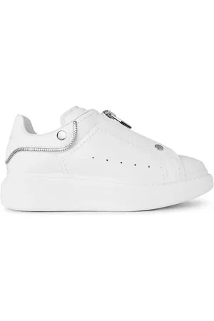 Alexander McQueen Oversized Zip Leather Sneakers