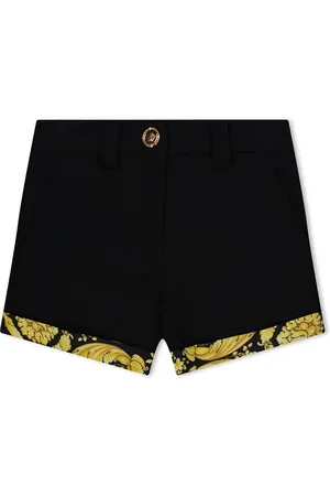 VERSACE Barocco Print Cotton Shorts Junior Girls