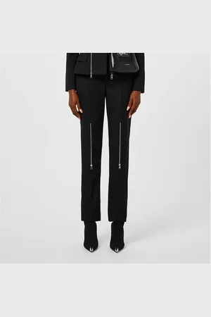 Alexander McQueen Zip Embellished Wool Trousers