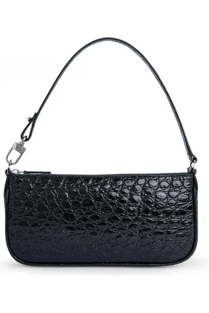 By Far Rachel Croc Embossed Shoulder Bag