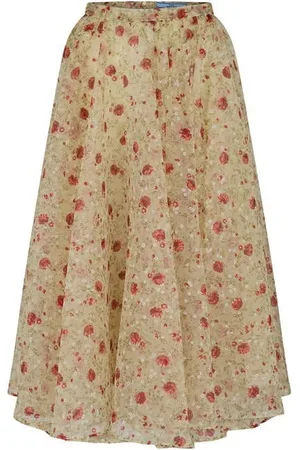 Prada Floral Midi Skirt