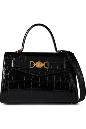 VERSACE Croc-Effect Medusa 95 Small Handbag