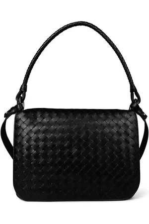 Bottega Veneta Swing Intrecciato Leather Messenger Bag