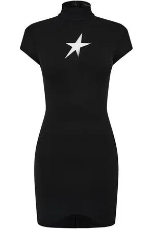 MUGLER Short Sleeve Cut Out Star Dress