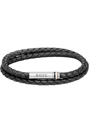 HUGO BOSS Gents Ares Double Wrap Leather Bracelet