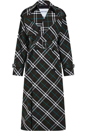 Burberry Long Check Trench Coat