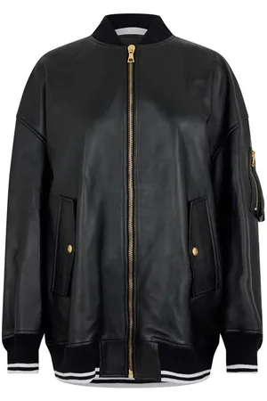 Palm Angels College Leather Bomber Jacket