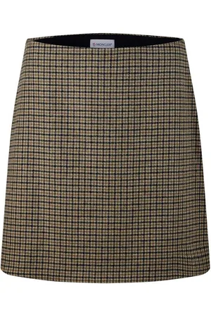 Moncler Check Wool Blend Miniskirt