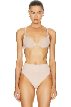 CUUP Mesh Plunge Bra in Sand - Beige. Size 36A (also in 36B).