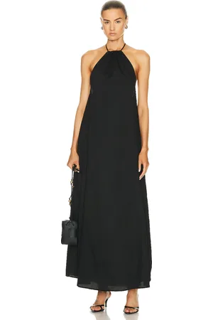 Leset Yoko Halter Maxi Dress in Black - Black. Size L (also in ).