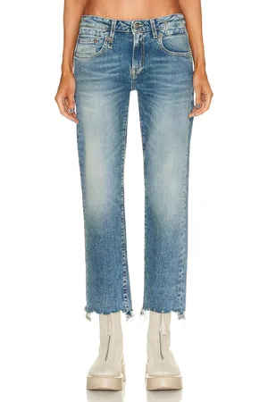 R13 Boy Rip Straight Leg in Jasper Stretch - Denim-Medium. Size 29 (also in 30).