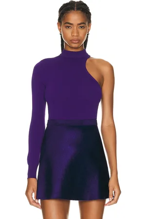 Alaïa Asymetric Bodysuit in Ultraviolet - Purple. Size 42 (also in 44).