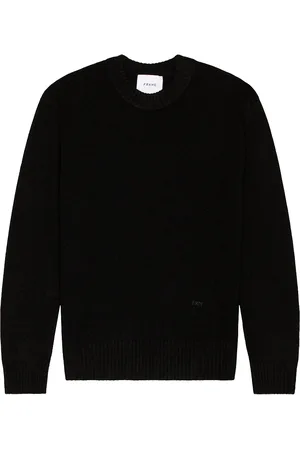 Frame The Crew Neck Cashmere Sweater in Noir - Black. Size S (also in ).