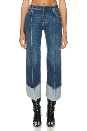 Bottega Veneta Medium Indigo Straight Leg in Mid Blue - Denim-Medium. Size 38 (also in 40).