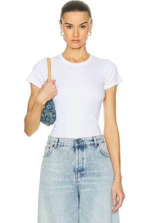 Leset Kelly Slim Fit Tee in White - White. Size L (also in ).