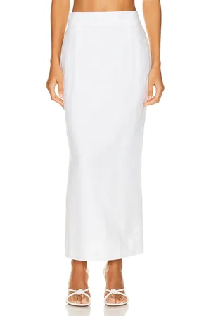 POSSE Emma Pencil Skirt in Ivory - Ivory. Size L (also in M, XS).